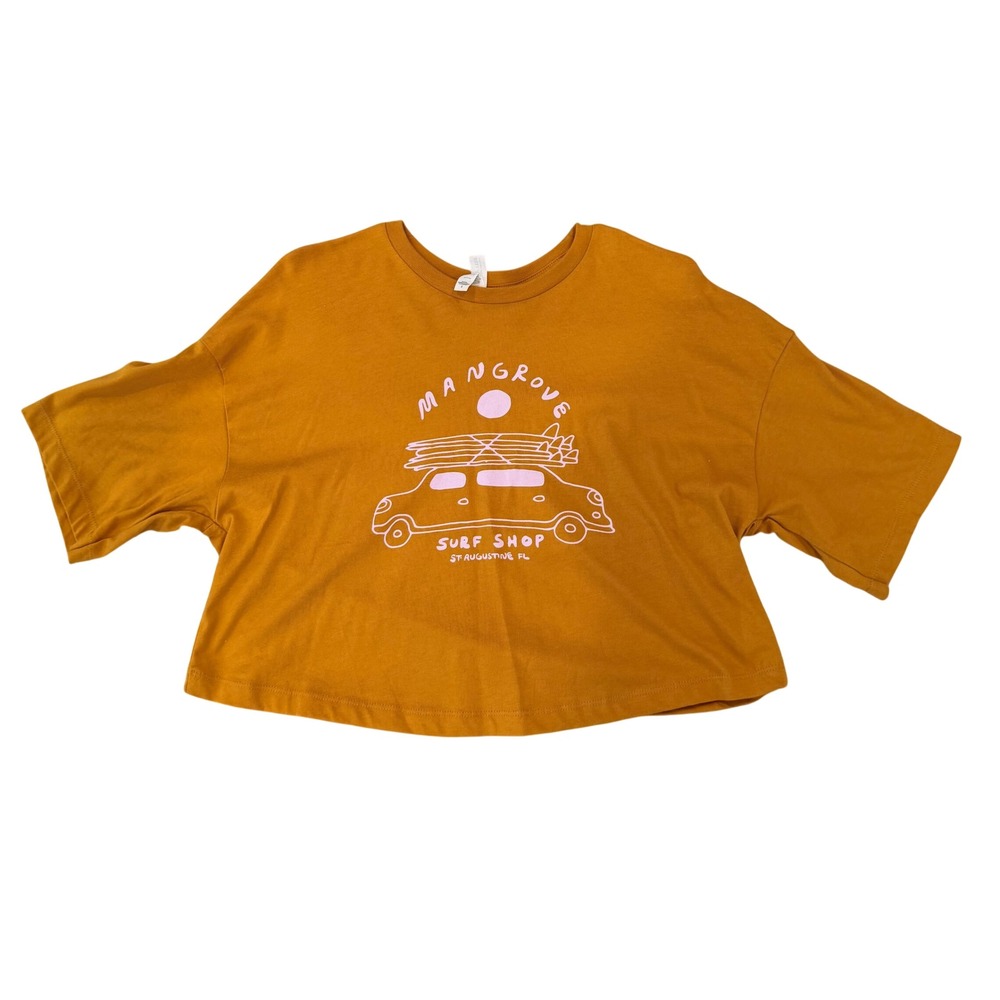 Mangrove Surf Shop St Augustine FL Cropped Graphic T-Shirt Mustard Yellow‎ Small